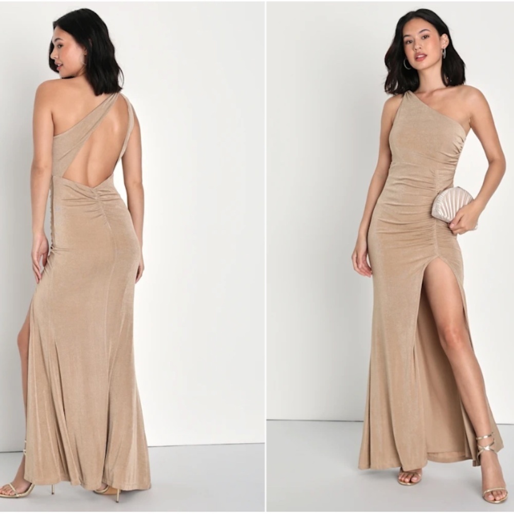 LULU's Sexy Prom Wedding Elegant Slimming One Shoulder Mermaid Trumpet Maxi